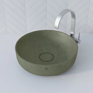 WB603OLIVKOVYJ Накладная раковина на столешницу  круглая BetOn