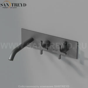 Встроенный термостат AMEM342E MEMORY для ванны черный матовый