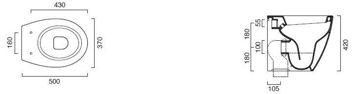 Приставной унитаз напольный Белый CERAMICA CATALANO Velis Италия sun-id-1411708 - Вид №3