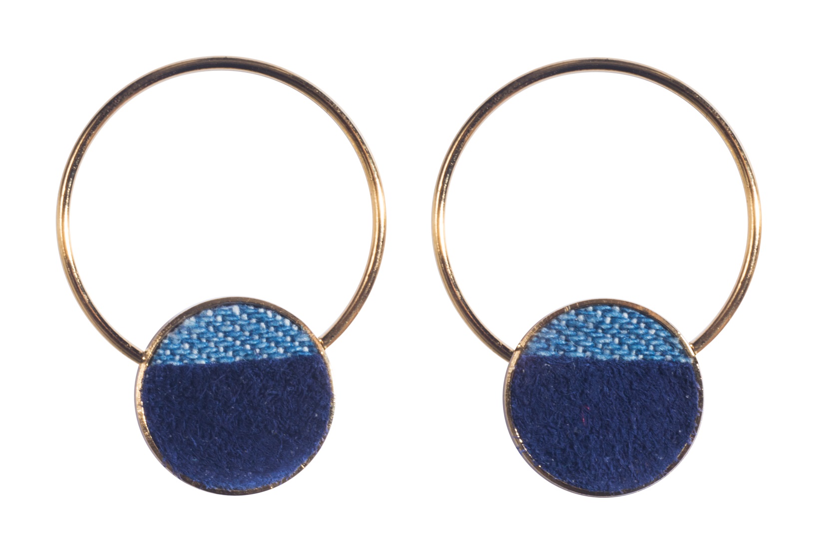 FL48 Серьги-гвоздики, кожа, латунь, позолота Flowersforzoe Santreyd 