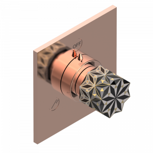 U2P-48M2SB Trim for wall mounted diverter, 2 ways - ref. 48M2 and 3 ways - ref. 49M3 Thg-paris Nihal porcelaine noire Розовое золото