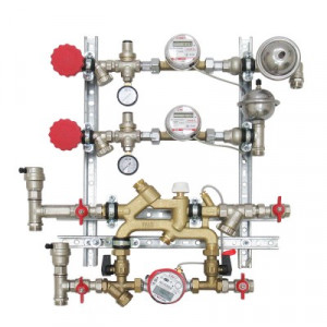 VT.NM.GF.06.RS.0L Квартирная станция для систем отопления и водоснабжения Valtec 1,5/0,6 м куб./ч, RS 485, лев.