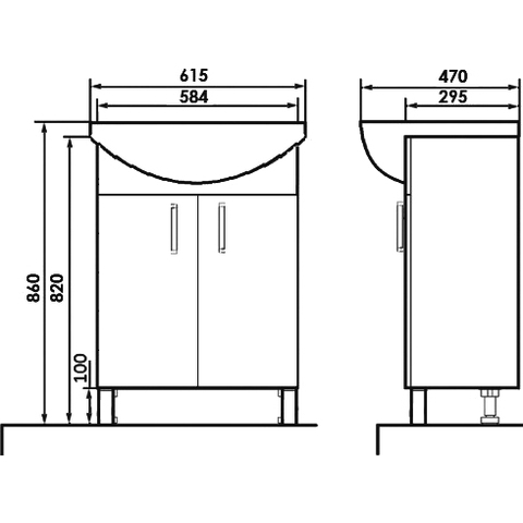 Тумба напольная Роса 60 см, белый глянец Орех ORANGE sun-id-1517211 - Вид №3