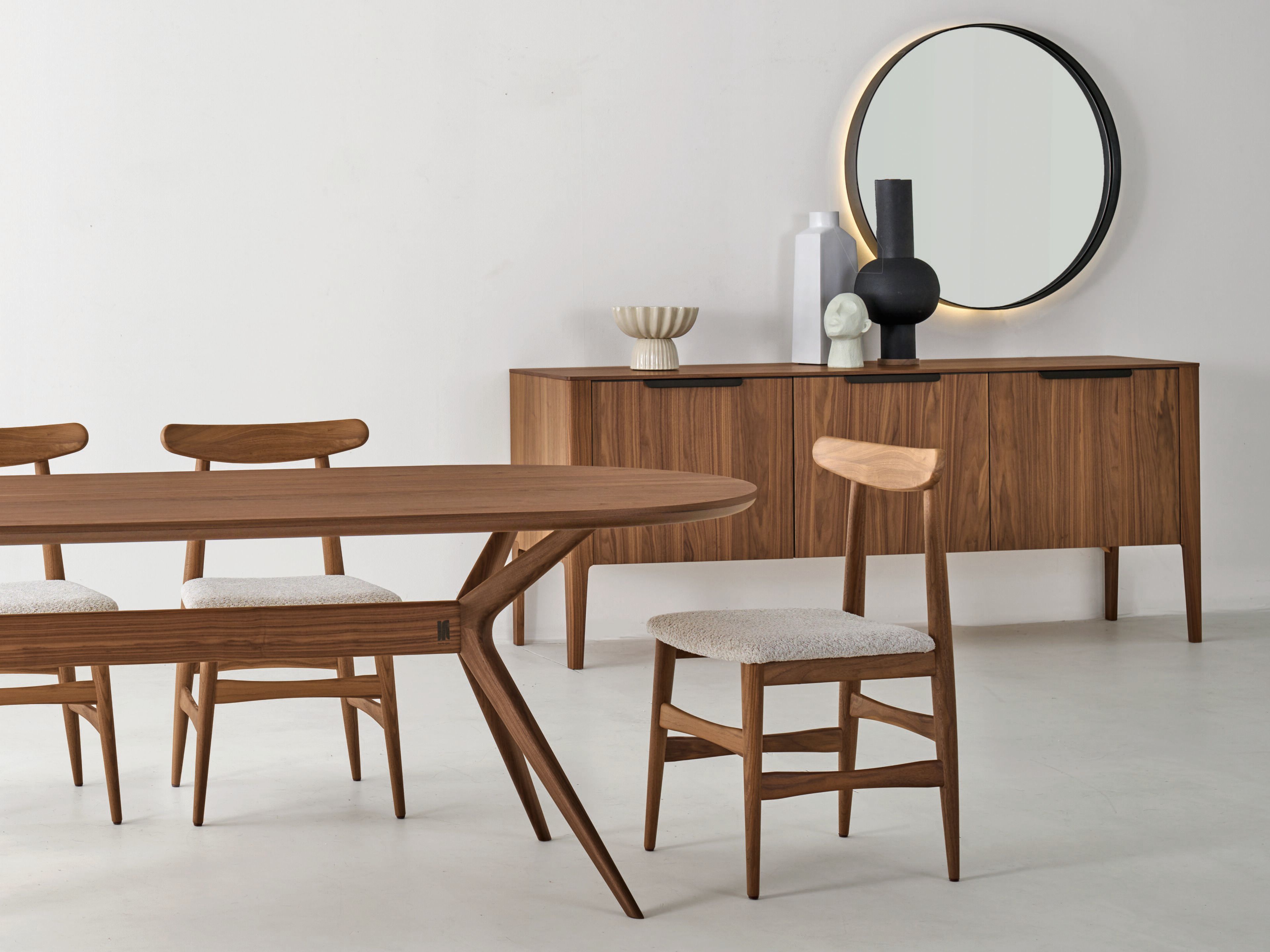 Мягкий стул из грецкого ореха Modesign BOLOGNA ARCH-00054881 - Вид №3