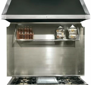 Officine Gullo Оборудованная кухонная спинка из матовой стали