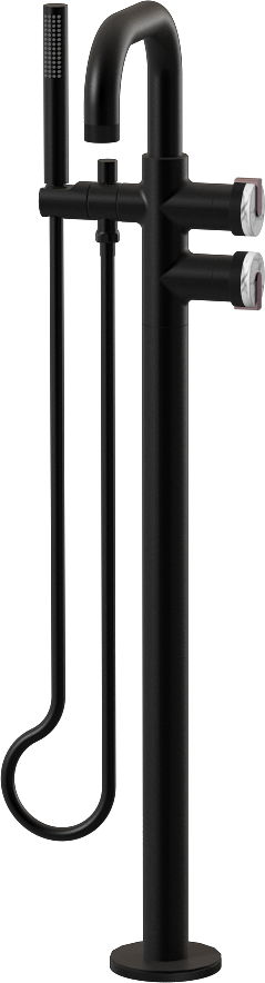 E-11557-R2MW-L1OX-MBK Смеситель напольный отдельностоящий (внешняя часть) GRAFF MOD+