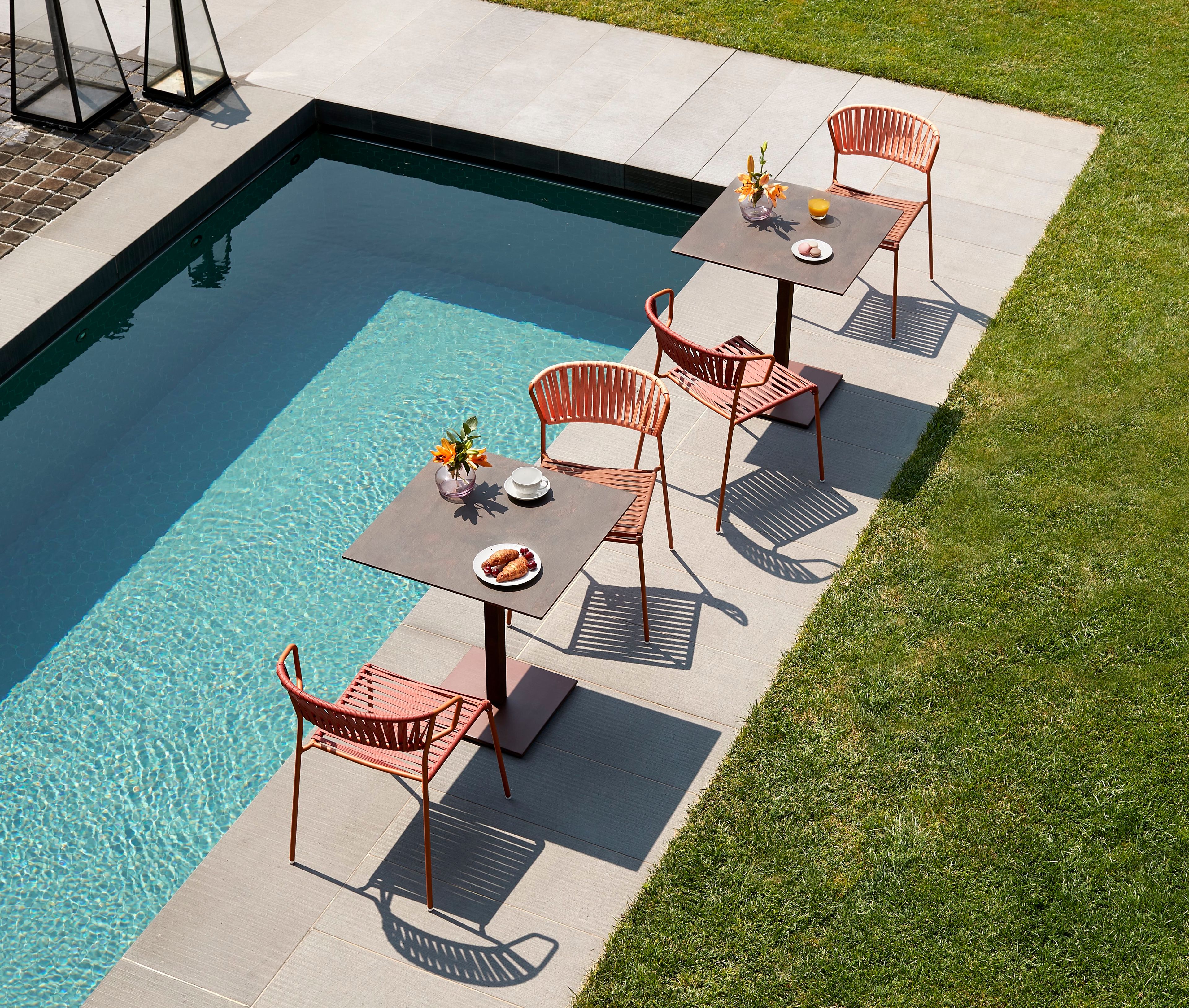 Открытый стул из нержавеющей стали и плетеной проволоки из ПВХ S-CAB Лиза ARCH-00125424 - Вид №13