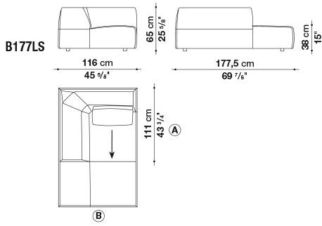 B&B Italia Модульный угловой диван из ткани Bend sun-id-1444225 - Вид №13