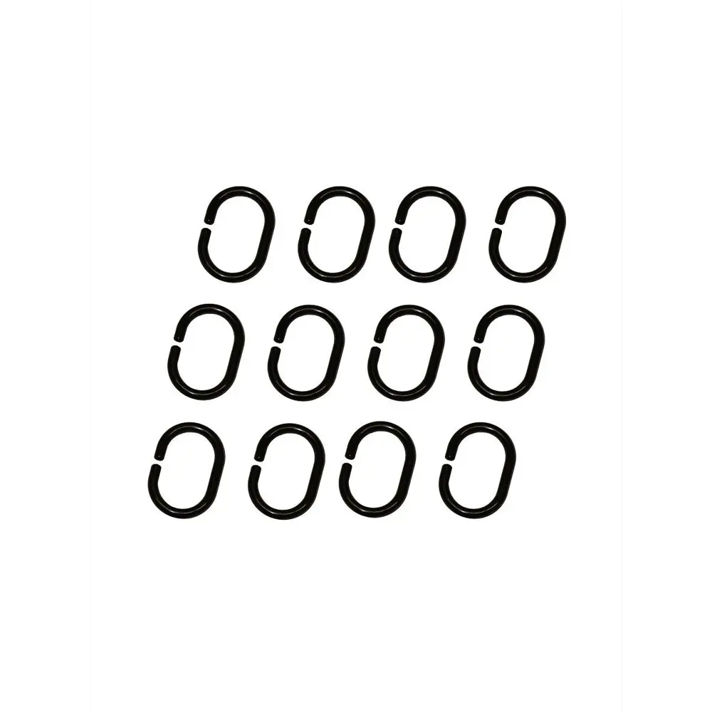 Кольца для шторы в ванную Primanova цвет черный глянцевый 12 шт STLM-2203569 - Вид №1
