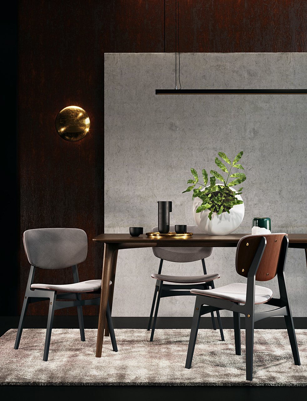 Мягкий стул SID Тёмная берёза / красно-коричневый / Ткань категория 2, арт. 069 THE IDEA  210643 Зеленый  - Вид №4