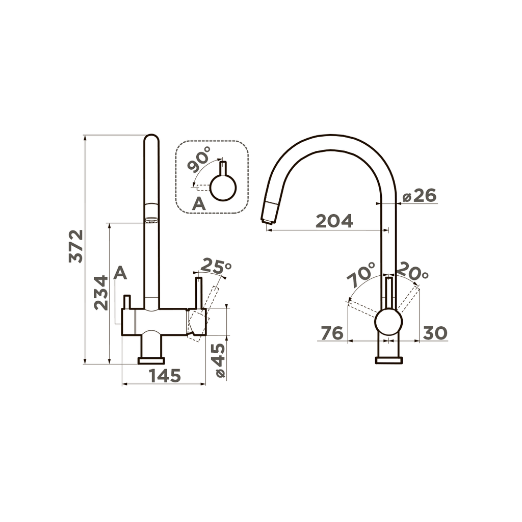 Смеситель для кухни Yamada-P CA-P OMOIKIRI 4974258 - Вид №1
