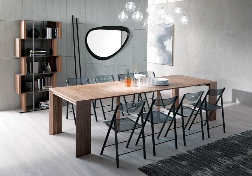 Ozzio Italia Выдвижная прямоугольная консоль из орехового дерева  T035  - Вид №7