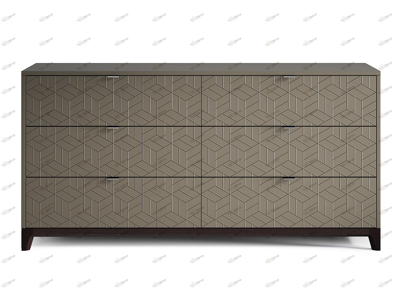 Комод для спальни с 6 ящиками серый, венге "Гравировка 10" Case №3 THE IDEA ДИЗАЙНЕРСКИЕ 210203 Серый 