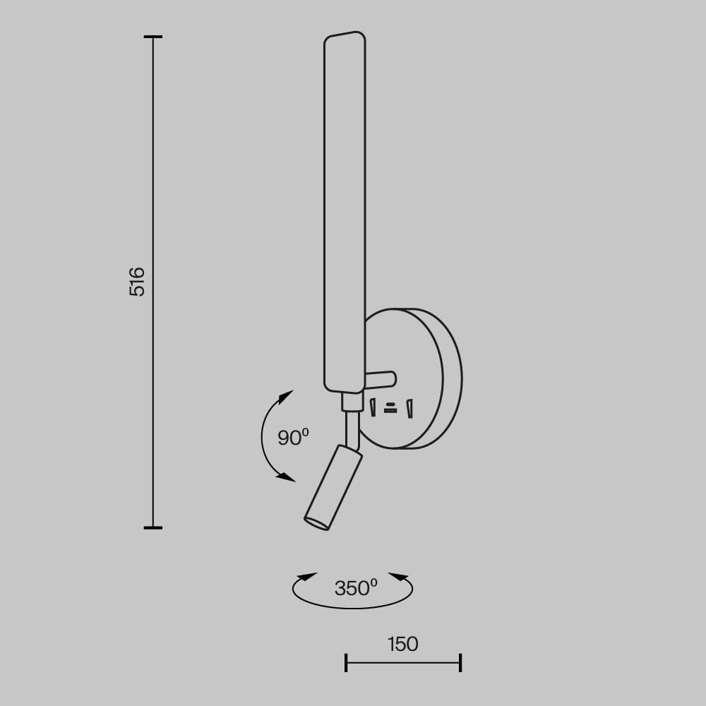 Алюминиевый светодиодный настенный светильник Maytoni COMBO ARCH-00119909 - Вид №9