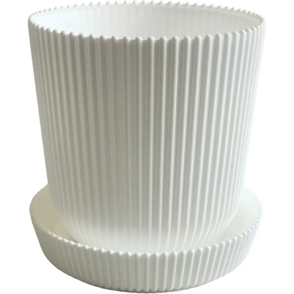 Горшок для цветов Тek.А.Тek 14x14x13.5 см v1.4 л пластик белый ТЕК.А.ТЕК Le Gaufre STLM-2035877