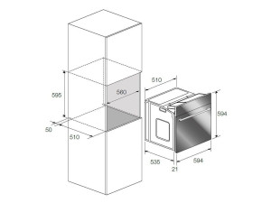 Стеклянная многофункциональная электрическая встраиваемая печь класса A+