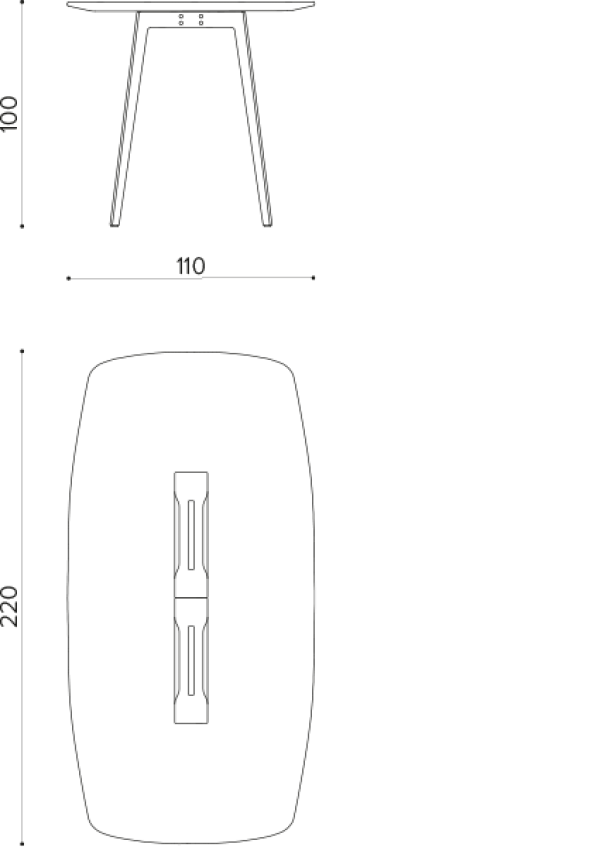 WI 220H Table 220x110 cm True Design Wing - Вид №1