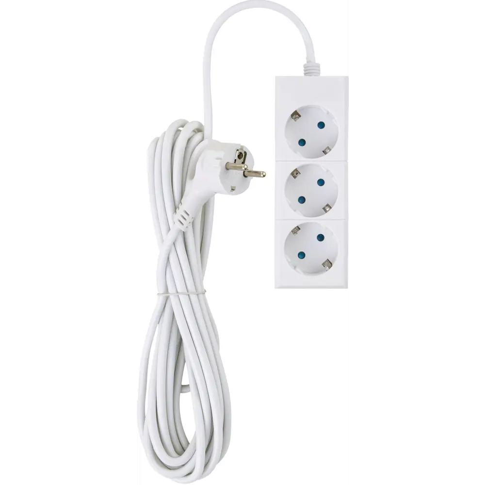 Удлинитель с заземлением Duwi 3 розетки со шторками 3x1.5мм2 5 м STLM-2155664