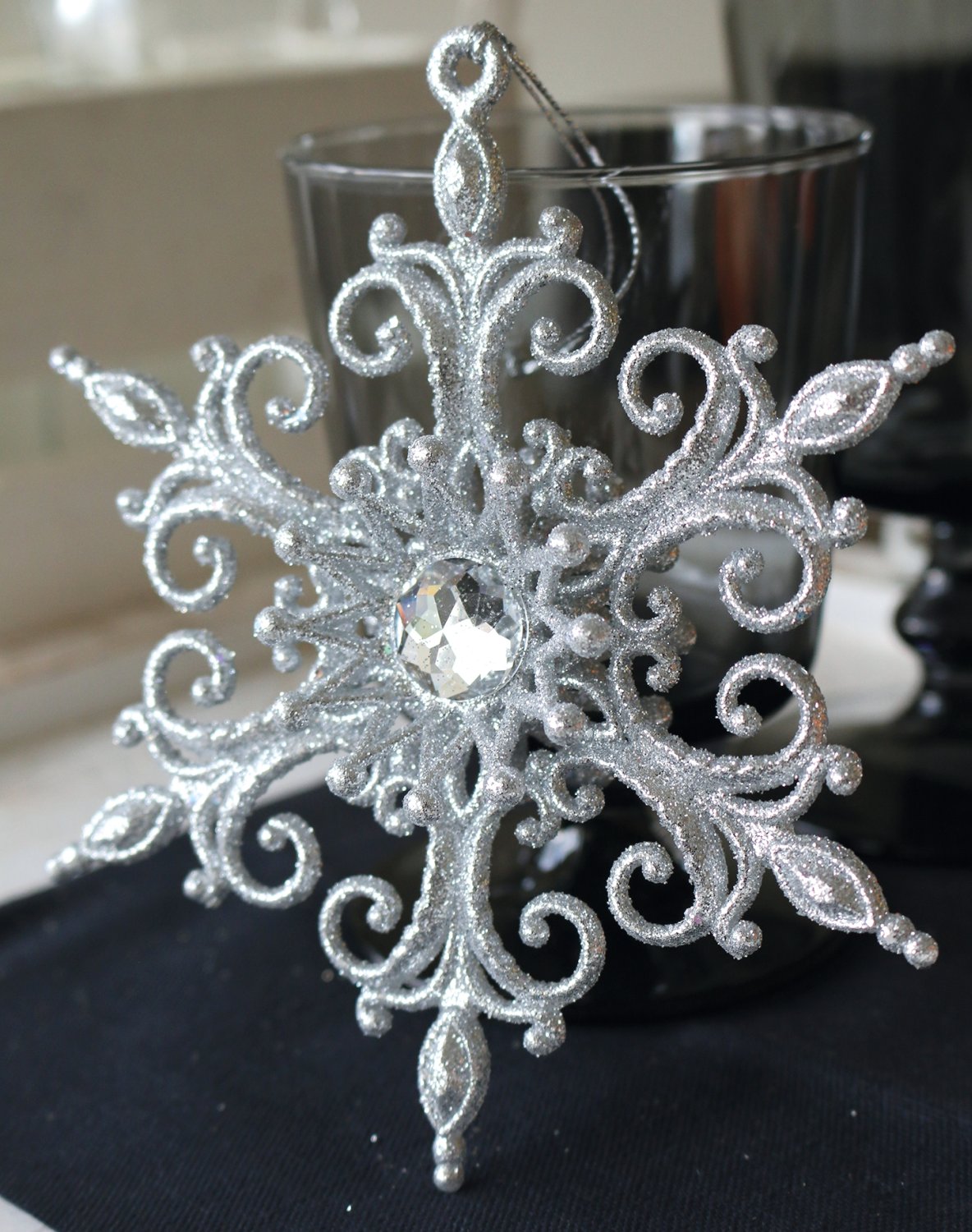 1389 996 a3 Декоративный орнамент, акрил, Ø 14 см, серебро H-andreas  - Вид №1