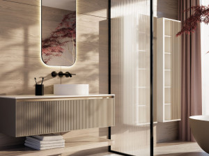 Подвесной туалетный столик с зеркалом