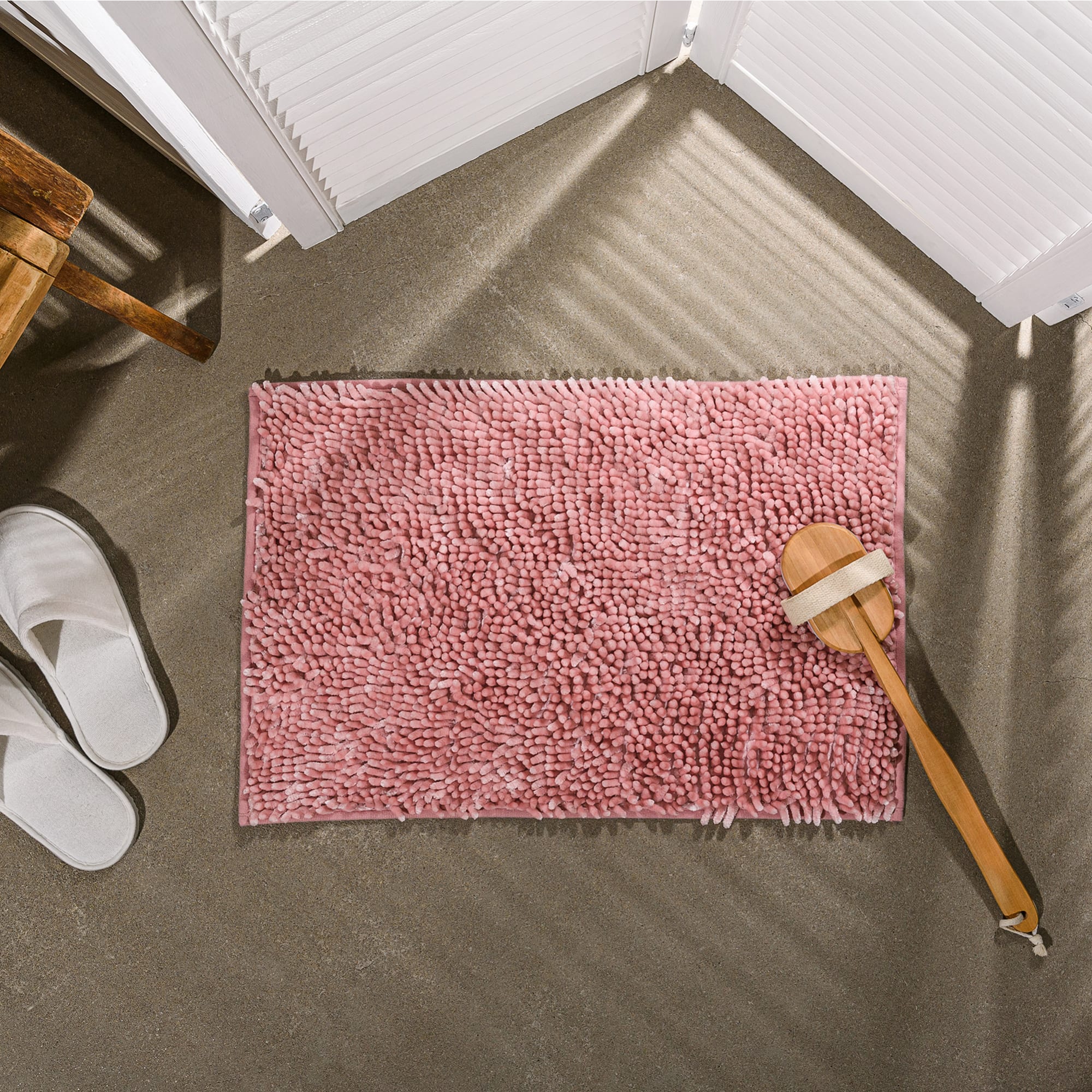 88109924 Коврик для ванной комнаты 40x60 см цвет розовый Lama Santreyd - Вид №4