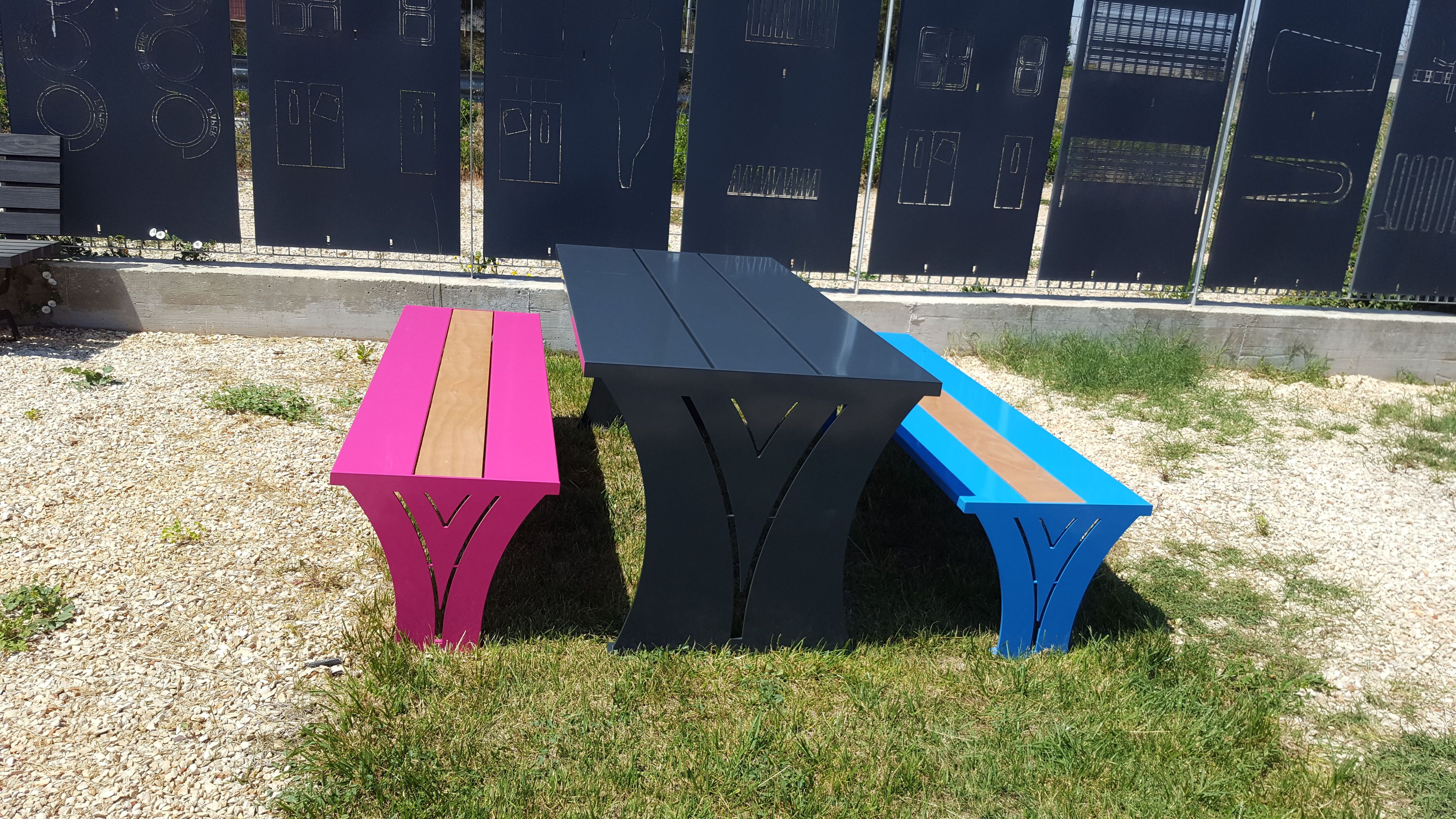 Стальная и деревянная скамья без спинки CITYSì Viktor ARCH-00048494 - Вид №13