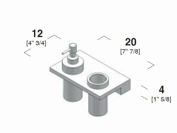 Полка со стаканом и дозатором из кориана Rexa уникальный ARCH-00152874 - Вид №2