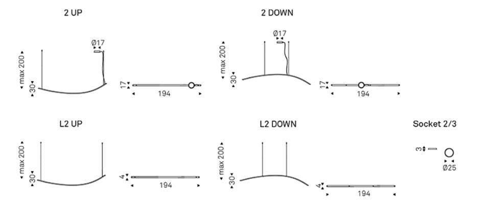 Стальной подвесной светильник Cattelan italia KATANA MAGNUM ARCH-00100070 - Вид №2