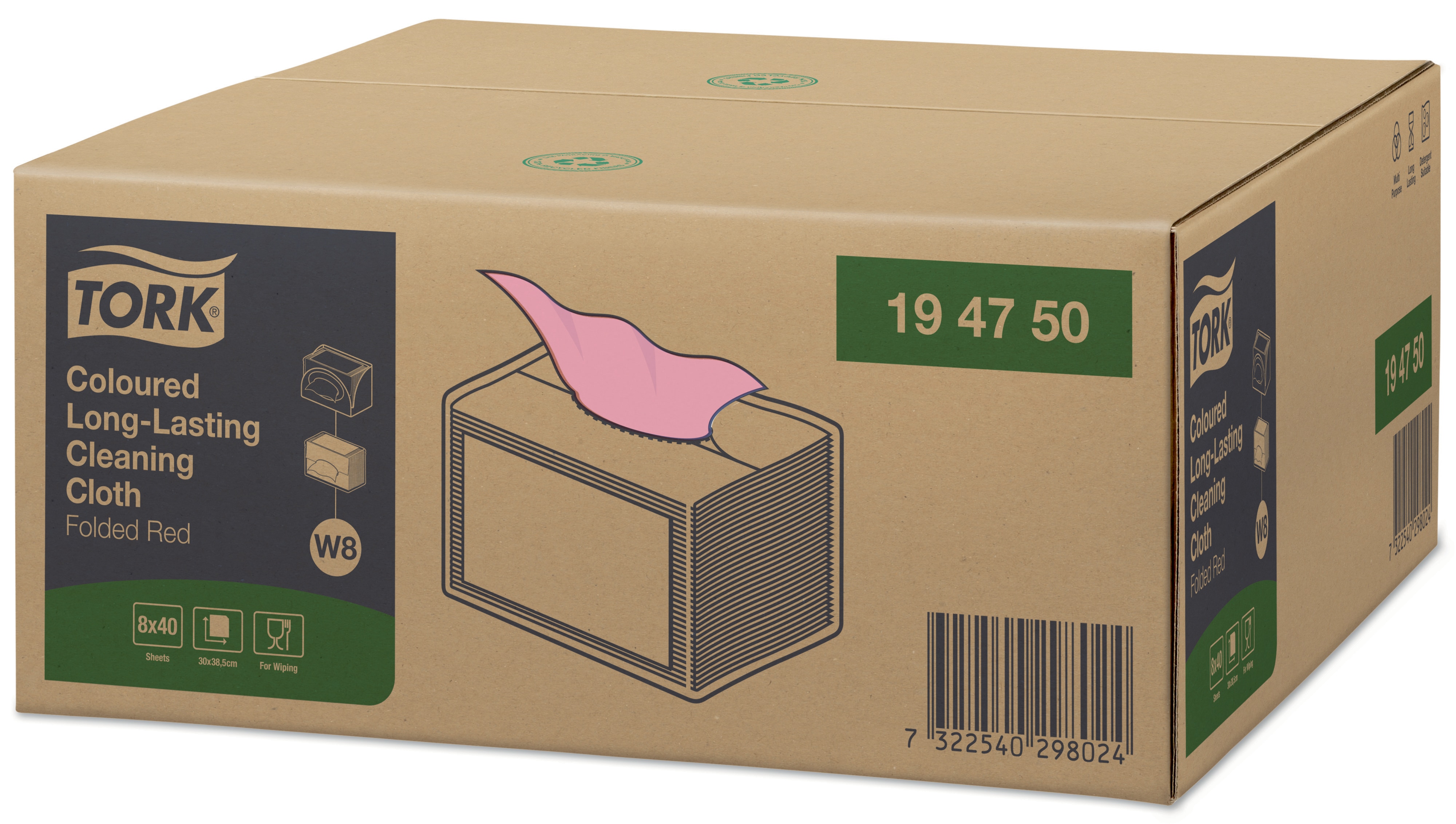 19475050 Красочные многоразовые чистящие салфетки Tork  - Вид №2