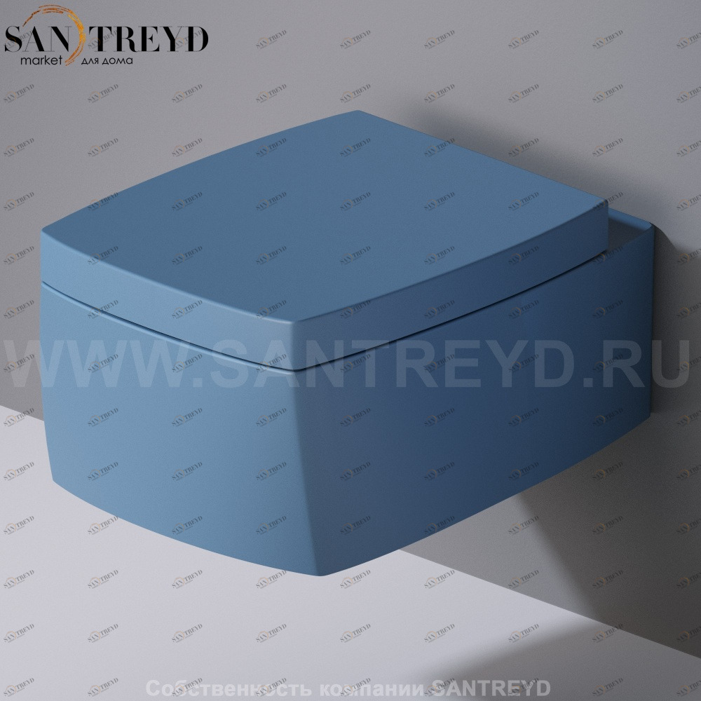 S571141 Подвесной унитаз настенный Голубой A. e T. Italia SQUARE Италия AeT ITALIA