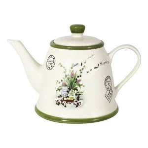 Чайник керамический белый с зеленым "Букет" ANNA LAFARG LF CERAMICS БУКЕТ 00-3946951 Белый;зеленый
