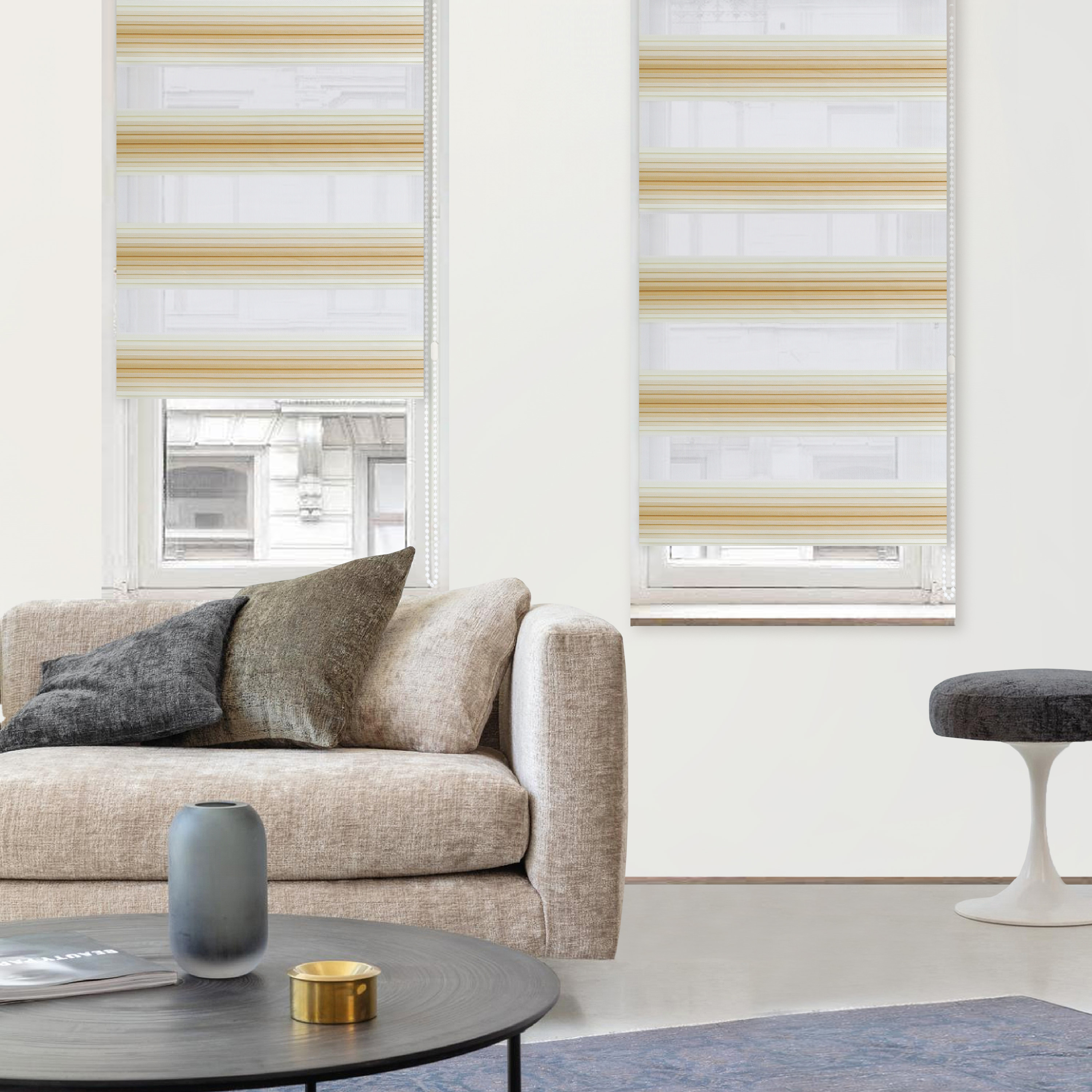 Рулонная штора Santreyd Palermo день-ночь бежевая 50×160 см 83503002 STLM-0041448 - Вид №2