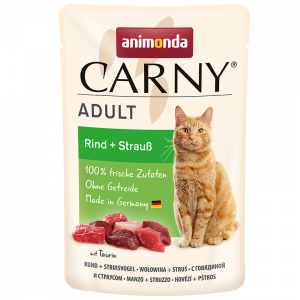 ПР0050436 Корм для кошек Carny Adult говядина, страус пауч 85г Animonda
