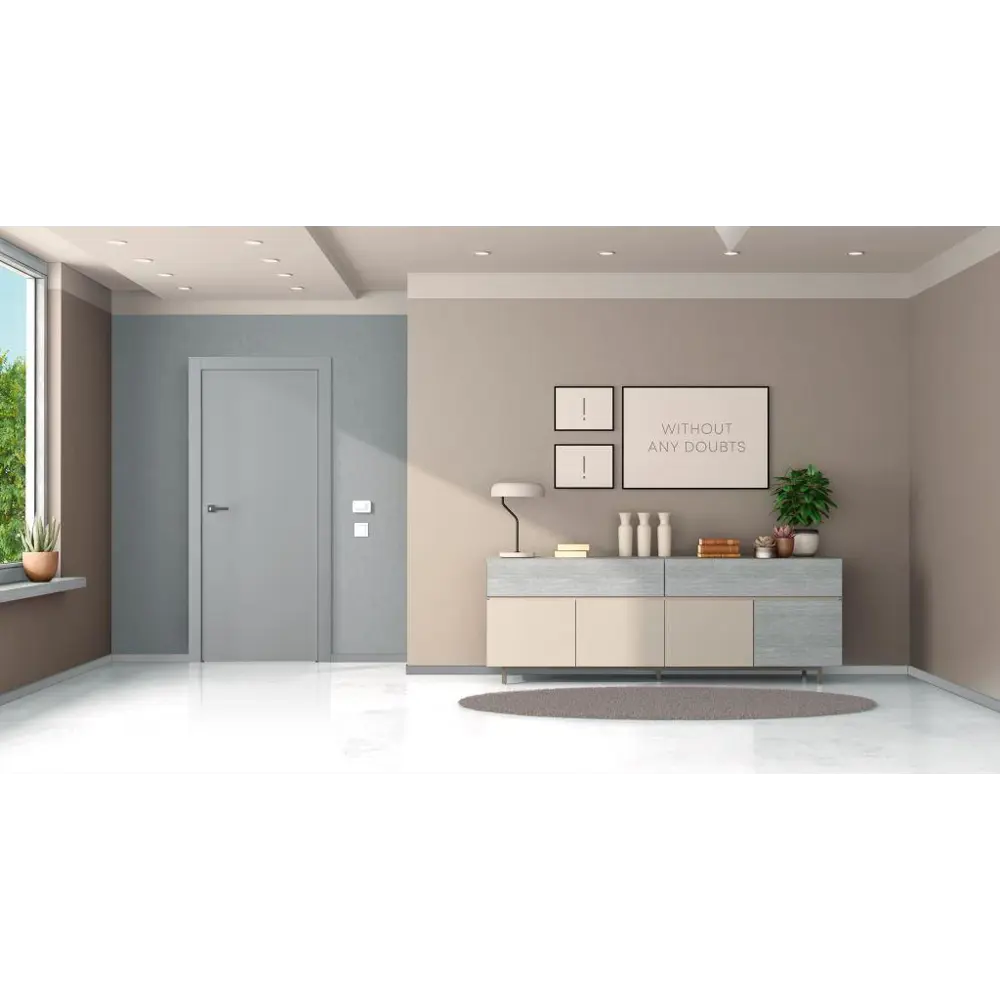 Дверь межкомнатная глухая Лацио 2 60x200 см эмаль серый без замка, без петель 85324566 STLM-2062183 BELWOODDOORS  - Вид №1
