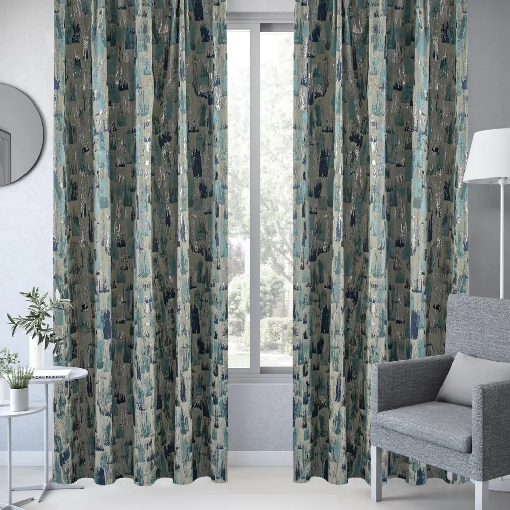 Штора на ленте Inspire Voi 140x260 см цвет серо-голубой 88311233 STLM-2033054  - Вид №4