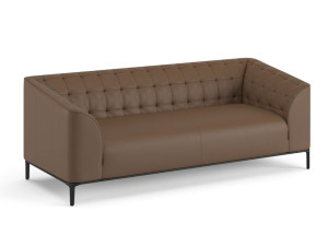 2-местный кожаный капитонный диван