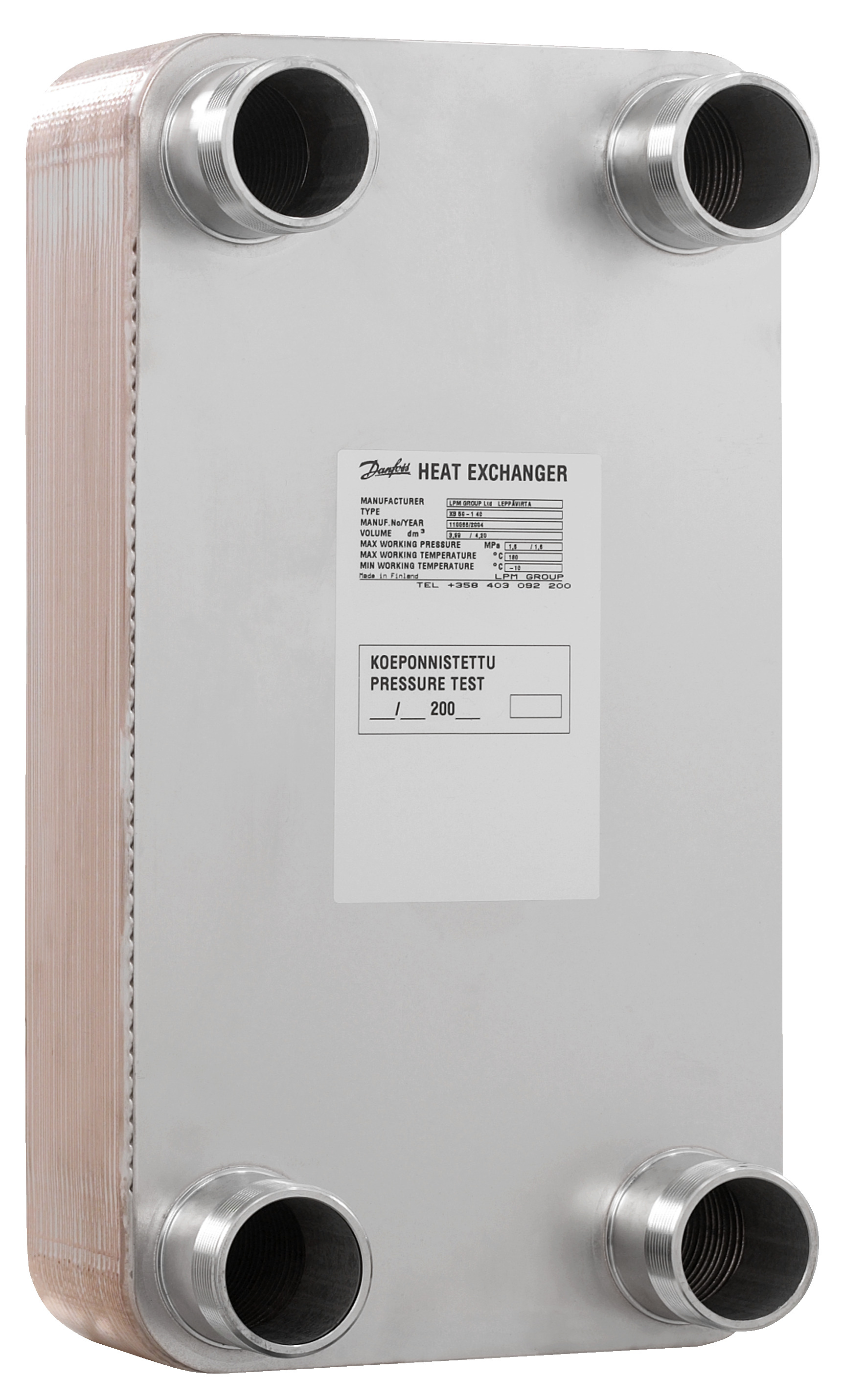 Danfoss Паяный пластинчатый теплообменник серии XB51L XB51L-1-140 ППТО 004B1536  - Вид №12