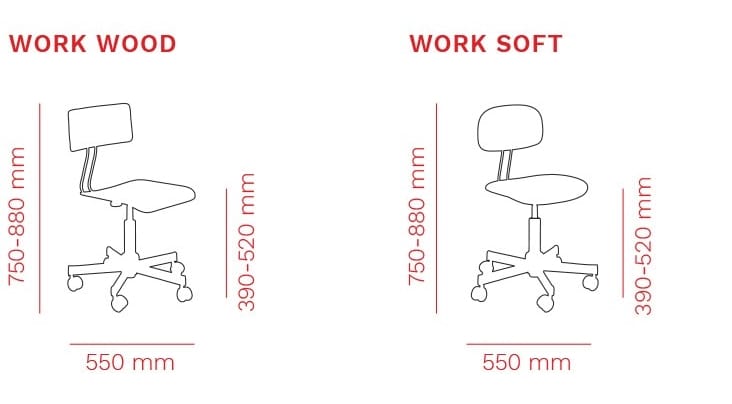 5-спицевое вращающееся офисное кресло с тканевыми колесами Mara Work ARCH-00071012 - Вид №2