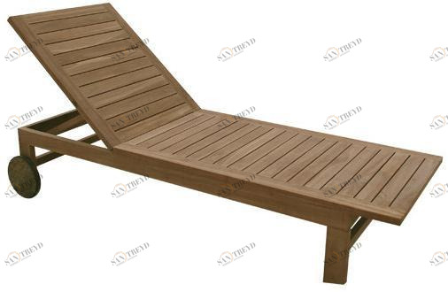 Il Giardino di Legno Откидной деревянный садовый шезлонг на колесиках  509 