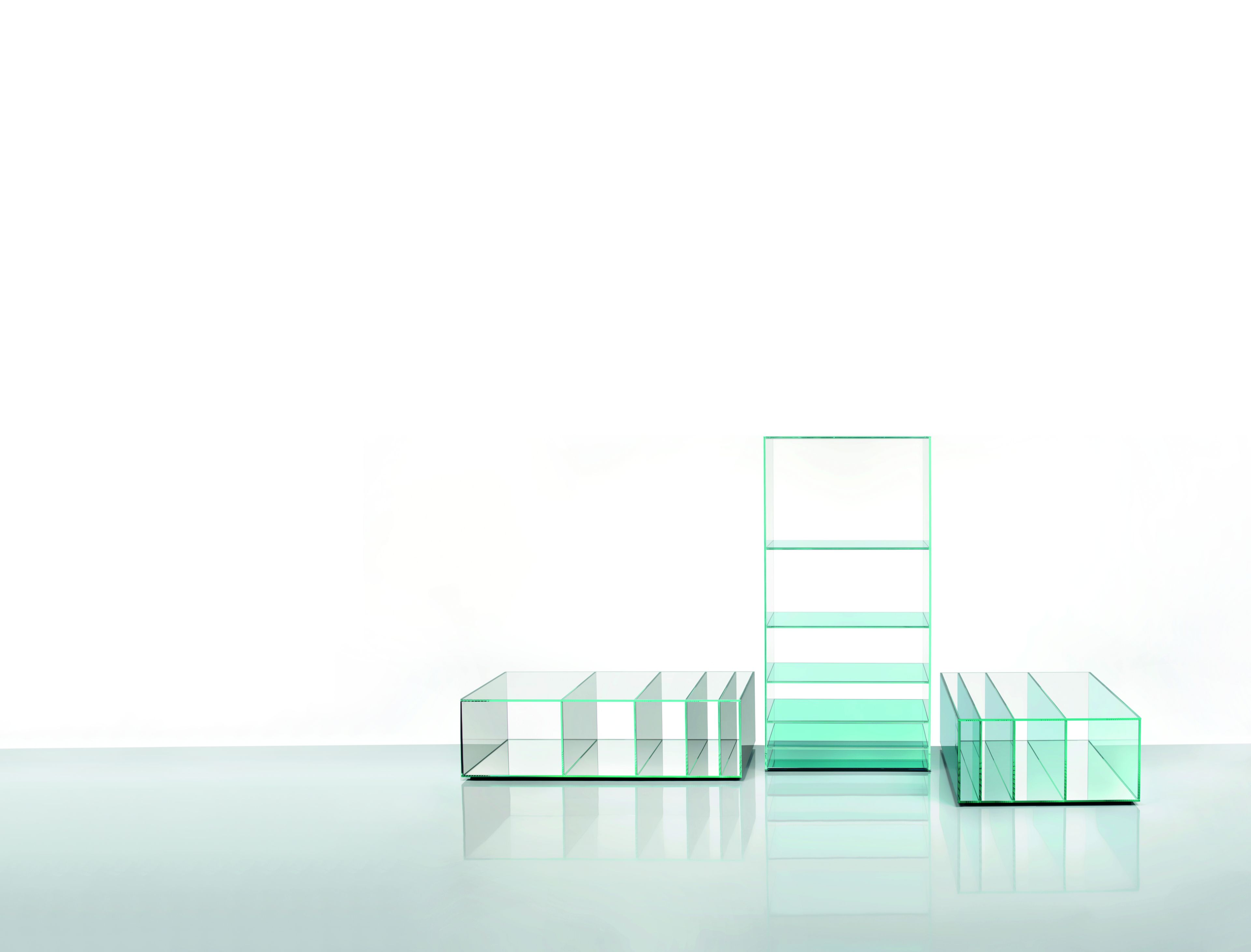 Квадратный Хрустальный журнальный столик с отсеком для хранения Glas Italia Deep Sea ARCH-00065201 - Вид №1