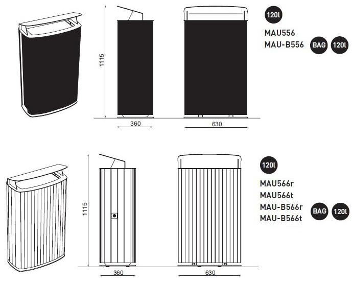 mmcité1 Контейнер для мусора из оцинкованной стали Minium sun-id-1437832 - Вид №6