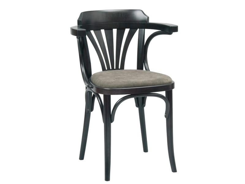 Деревянный стул с мягким сиденьем TON N° 24 ARCH-00091606