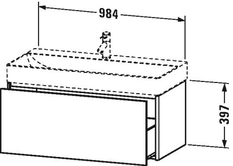 XS406304747 XSquare Тумбочка подвесная Каменно-синий глянцевый лак Duravit - Вид №1