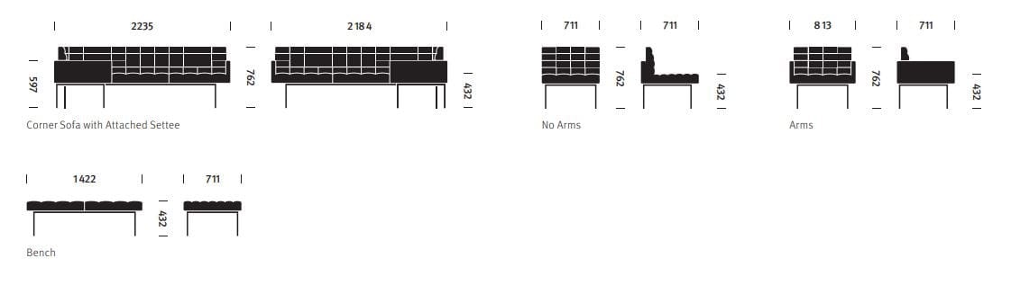 Ткань диван Herman Miller смокинг ARCH-00093656 - Вид №3