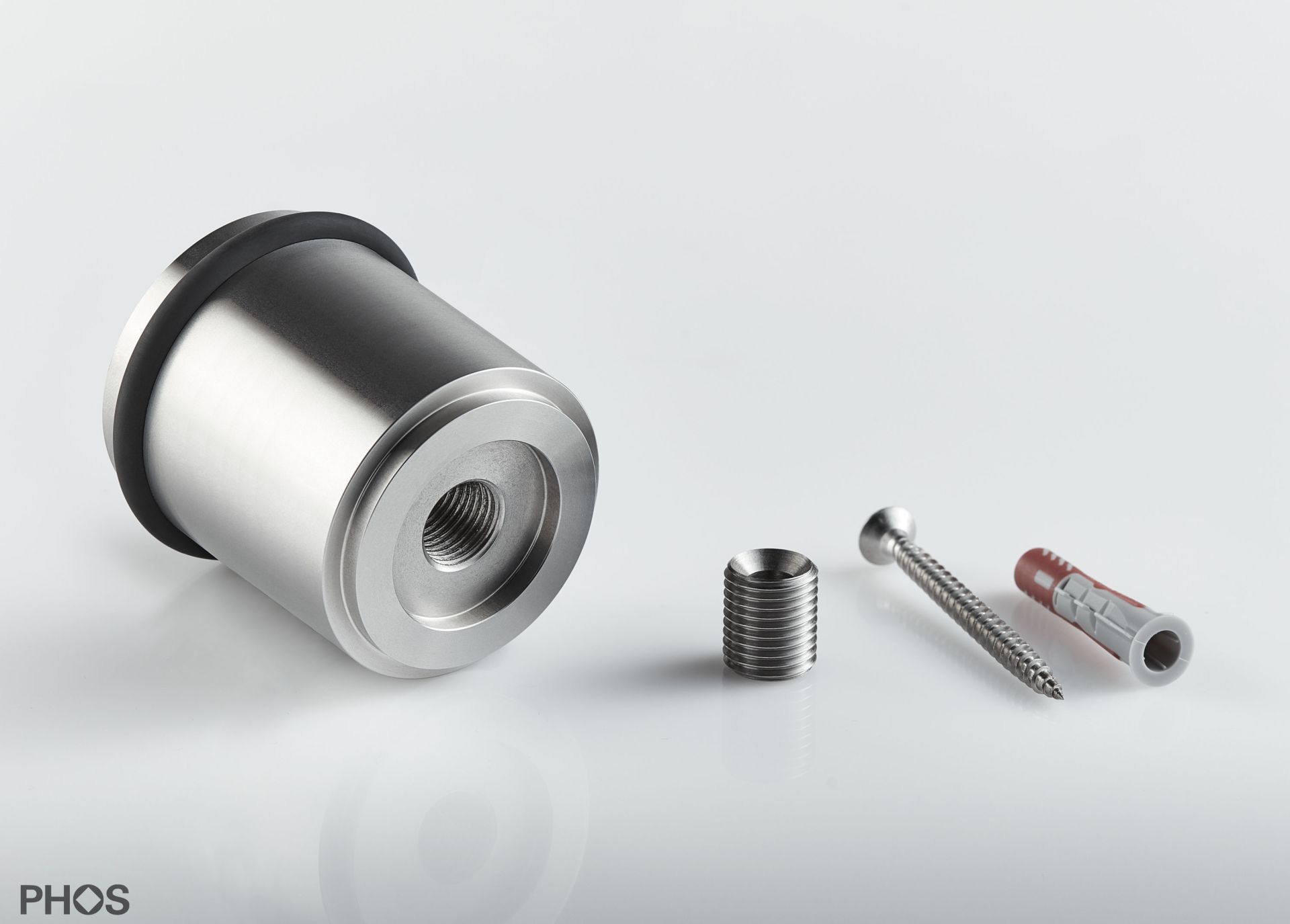 TSB50-65 Дверной стопор нижний, привинченный, ø54 мм, высота 6,5 см. PHOS  - Вид №3