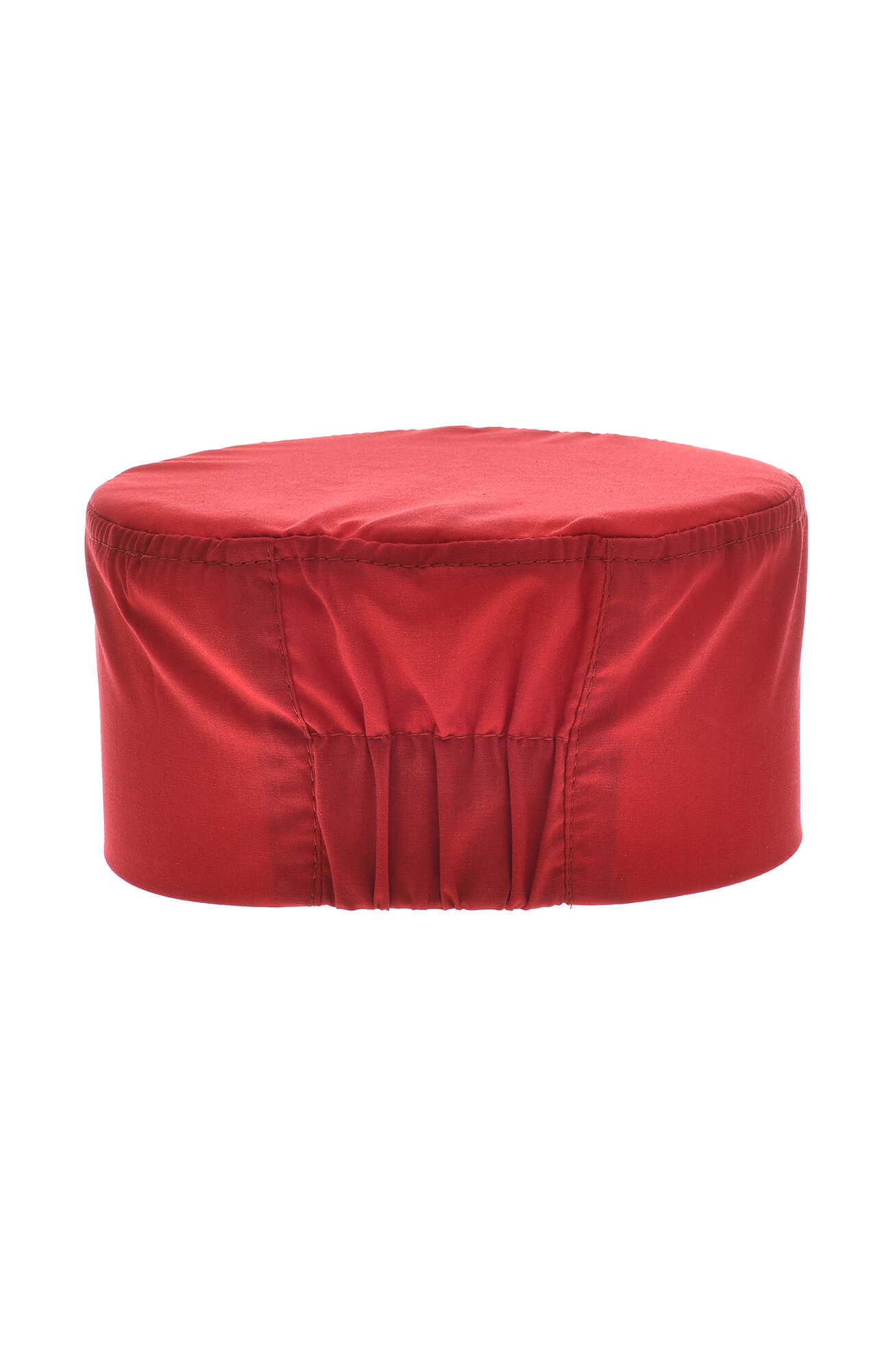 61167 Головной убор "Таблетка" ткань "Тиси" красная  Одежда для поваров  размер 57-58 Спецодежда  - Вид №1