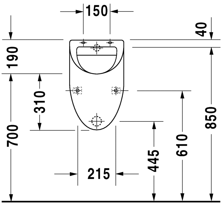 0823350007 Настенный писсуар, уринал с мушкой Duravit  - Вид №3