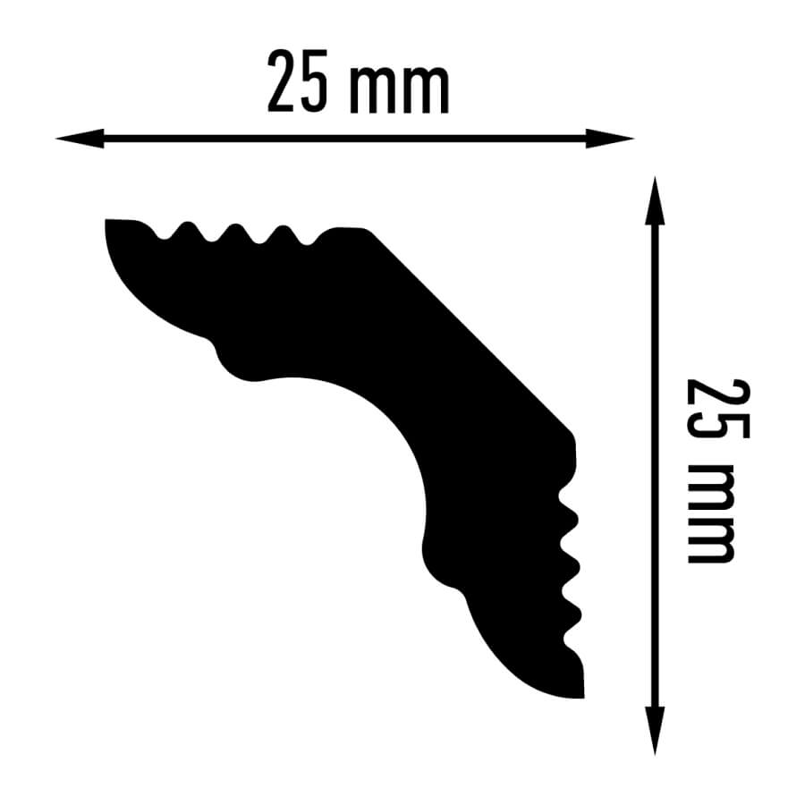Плинтус потолочный Плинтэкс E 25/25 (186 шт) STSR-2069  - Вид №1