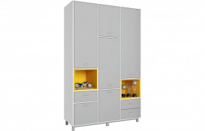vpk-0002121.148 Шкаф трехсекционный Polini kids Mirum 2335, белый-серый/жёлтый ВПК (Тополь)