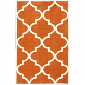 Ковер Trelli оранжевый 160х230 DOLLY CAPRETS ДИЗАЙНЕРСКИЕ, ТРЕЛЬЯЖНЫЙ УЗОР 015123 Белый;оранжевый